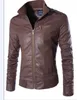 Veste en cuir véritable pour hommes, vêtements de moto, Slim, col montant, manteau chaud épais et chaud, automne et hiver