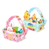 Emballage cadeau d'oeuf de lapin de Pâques, panier portable tridimensionnel de forme spéciale, boîte de cadeaux de fête RRF13708