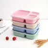 2022 Новые 3 сетки обедные коробки с крышкой пищевые фруктовые ужин ящики контейнерные кухня микроволновая печь кемпинг детская посуда 4 цвета