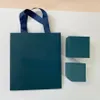 유럽 ​​아메리카 디자이너 패션 스타일 파란색 인쇄 패턴 P 편지 보석 세트 상자 목걸이 팔찌 귀걸이 상자 선물 가방