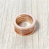 2020 Nya rostfritt stål Gearformade kvinnor med Diamond Rose Gold Ring isade ut ringar Fashion Engagement Wedding Jewelry for Women5251999