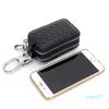 Sheepskin Woven High Quality Key Wallet Waist Hanging Double Zipper Large Capacity Leather Car Key Case