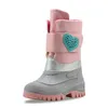 Enfants Bottes De Neige D'hiver Rose Chaussures Chaudes Épaissir Chaussures En Caoutchouc Semelle Zip Pour Enfants Enfants En Plein Air Filles Plus Velours Imperméable 211227