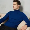 8 couleurs pull à col roulé hommes automne hiver épais chaud coupe ajustée couleur unie pull blanc pull mâle marque rouge bleu 201126