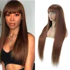 Human T Part Transparent Lace Wig Pre Plocked Brizilian Rak hår Paryk för kvinnor Remy Hai