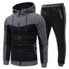 Tracksuit Men Spring Autumn Sweat Suits M￤n mode Patchwork Sweatshirts Sweatpants Sport Suit Male Casual Jogger Set 201116