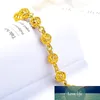 Bracelet de luxe en or jaune 24 carats pour femmes, perles creuses, breloques à la mode, chaîne à main remplie d'or, bijoux fins de mariage, cadeau 2284156