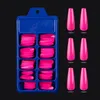 2021 NIEUWE 100 STKS Professionele Fake Nagels Lange Ballerina Half Franse Acryl Nail Tips 10 Size Druk op Nagels