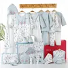 Conjunto de roupas para bebês recém-nascidos, 17 peças, inverno 100 algodão, terno infantil, menino, menina, roupas, calças, chapéu, bib8608045