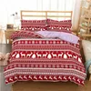 Homesky 3D Wesołych Świąt Bożego Narodzenia Zestaw Pościel Duvet Cover Red Elk Comforter Zestaw Prezenty Queen King Size 201021