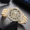 Pulseira De Diamantes Completo Homens Homens Mulheres Relógios Senhoras Relógio Atacado Relógio Quarz Movimento Homem Reloj Montre de Lusso Relógio de Pulso