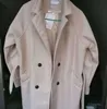 Nieuwe Winterjas Vrouwen Wide Revers Riem Pocket Wol Blend Coat Oversize Lange Trench Uitgaande Wol Women Gratis Verzending