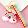 Portachiavi versione coreana cuore creativo in plastica morbida arcobaleno portachiavi zainetto sette accessori pendenti