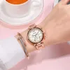 Conjunto de reloj de lujo para mujer, 6 piezas, magnético, cielo estrellado, mujer, cuarzo, relojes de pulsera, moda femenina