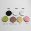 Pot de maquillage crème PET noir 120g avec couvercles en métal Bouteille de 4 oz couvercles en aluminium noir argent or rose et tampon intérieur 20 pièces