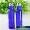 Горячая Cosmetic Refillable 10мл (1/3 унции) Матовый Blue Glass Roll On бутылки Эфирные масла Ароматы Роликовые мяч Bottle завод Цена 700pcs / lot