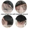 Бразильские человеческие волосы OMBRE 1b 18 # Ash Blonde Full кружевные волосы для волос с детским волос Средняя часть Предварительно сорванная линия волос