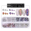 Accessoires de cristaux à ongles Ensemble hingestone haut en argent plat bas Diamond Ab Art Shining Long Strip Box