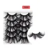 5 Pairs 5D Faux Mink Hair Soft False Eyelashes Fluffy Wispy Long Thick Lashes Handmade Soft Eye Lash Makeup Extension Tools