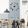 Nueva llegada 27/47 inch3d decoración del hogar cuarzo diy reloj de pared relojes horloge reloj sala de estar metal acrílico espejo 201118