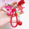 Jonge meid regenboog sleutel ringen schooltas lolly hanger sleutelhanger tas hangt mode sieraden