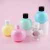 120 ml Kunststoff-Flasche mit Klappdeckel, kugelförmig, bunt, Reise-Kosmetik-Verpackungsflasche, rosa, gelb, blau, grün, durchsichtig