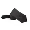 Cravates Sitonjwly 7.5cm cravate hommes cravate maigre mariage Polyester noir hommes affaires noeud papillon chemise accessoires personnalisé LOGO1