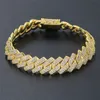 14 mm 1618202224 pulgadas Chapado en oro Bling CZ Collar cubano 78 pulgadas Pulsera Cadenas de eslabones para hombres Punk Jewelry1585260