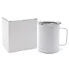 10OZ Sublimation tasse à café en acier inoxydable tasse à boire poignée blanc transfert thermique gobelet Auto tasse LLA36