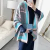 Szale kobiety Cashmere Scarf Ciepłe Winter Foulard Okładki Dla Panie Luksusowe Łańcuch Print Bandana Scarves 2021 Fashion1