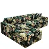 New Plant Print Sofa Cover Floral Tight Wrap Couch Cover Antidérapant L-style Sectionnel Coin Canapé Cas Fauteuil Protecteur LJ201216