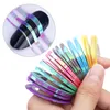 30pcs laser mixte coloré Rouleaux Striping Stickers feuille mat bande sirène Conseils Ligne bricolage Stickers nail art pour nail art décoration