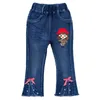 1-12Years Spring Autumn Little Girls Jeans Denim Pants Trousers for Girl 220222