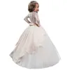 2020 Girls Dress Long Sleeve Bridesmaid Wedding Party Ball Gown Kids Dresses For Girls Elegant Princess Dress Children Clothing LJ200923