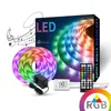 5m 10m RGB LED Luz de Luz 12V 5050 Flexible LED tira luz com controlador de música para TV de festa de volta decoração para casa