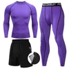 Running Mäns Thermal Underkläder Underbyxor Kit Sport Kompression Gym Kläder Tracksuit För Män Fitness Joggers Base Layer Set Y1221