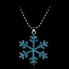 Capodanno regalo di Natale moda strass lucido fiocco di neve collana pendenti catena lunga collana gioielli donne