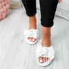 Sandales à enfiler pour femmes, chaussures plates à bout ouvert avec nœud, chaussures confortables et décontractées, grande taille, 2021