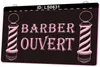 LS0631 Ouvert Barber Poles Open Shop 3D Engraving LED Light Sign Wholesale Retail