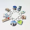 Sublimation Couple Keychains MDF Wooden Heart Pair Key Chain Heat Transfer Printing Keychain Ring DIY Custom Valentine's Day Favor Gift Wholesale Grocery Supplier