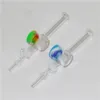 20pcs Hookahs Glass Nectar Dab Straw with 10mm 14mm Quartz Tips Keck Clip 5ml Silicone Container Reclaimer Nectar DHL