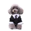 Gentleman Pet Clothes Dog Suit Tuxedo a righe Papillon Matrimonio Abito formale per cani Halloween Christmas Outfit Cat Costume divertente 201114