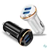 Auto Dual USB Car Charger Phnom Penh 3.1A Adapter Szybki samochód ładujący ładowany za pomocą LED Light Emitting Dual USB Car Mobile Ładowarka