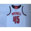 Stitched Custom Donovan Mitchell No. 45 Vit Broderade Jersey Kvinnor Youth Mens Basketball Jerseys XS-6XL NCAA