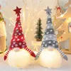 Lighted Christmas Gnome Plush Scandinavian Swedish Tomte Light Up Elf Toy Holiday Present Winter Tabletop Decorations JK2011PH