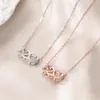 S925 Sterling Silver 520 Naszyjnik, prosty i wszechstronny wisiorek łańcucha obojczyki, inteligentne serce, biżuteria moda Q0531