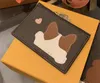 Klassiska kortväskor PU -lädermynt Purse Little Bear Dog Designer Cards Pocket Wallet Bag Brown White 2 Färger i lager LQB01269J