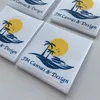 custom printed label printing services 1000pcs woven care labels clothing garment sewing shoes side label for bag