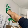 Büyük Boy 44 45 Kadınlar Zarif Sivri Burun S Yüksek Topuklu Düğün Ayakkabı Pompaları Kristal Temizle Topuklu Slingback Sandalet 211230