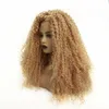 Popular fluffy African koji high temperature silk chemical fiber wig Front lace half hand hook head cover